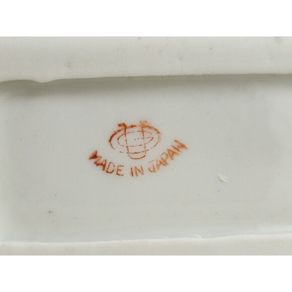 Ucagco Ceramics Japan Small Tray 3.75x2.75" Vintage Floral White Gold Multicolor - Picture 3 of 3